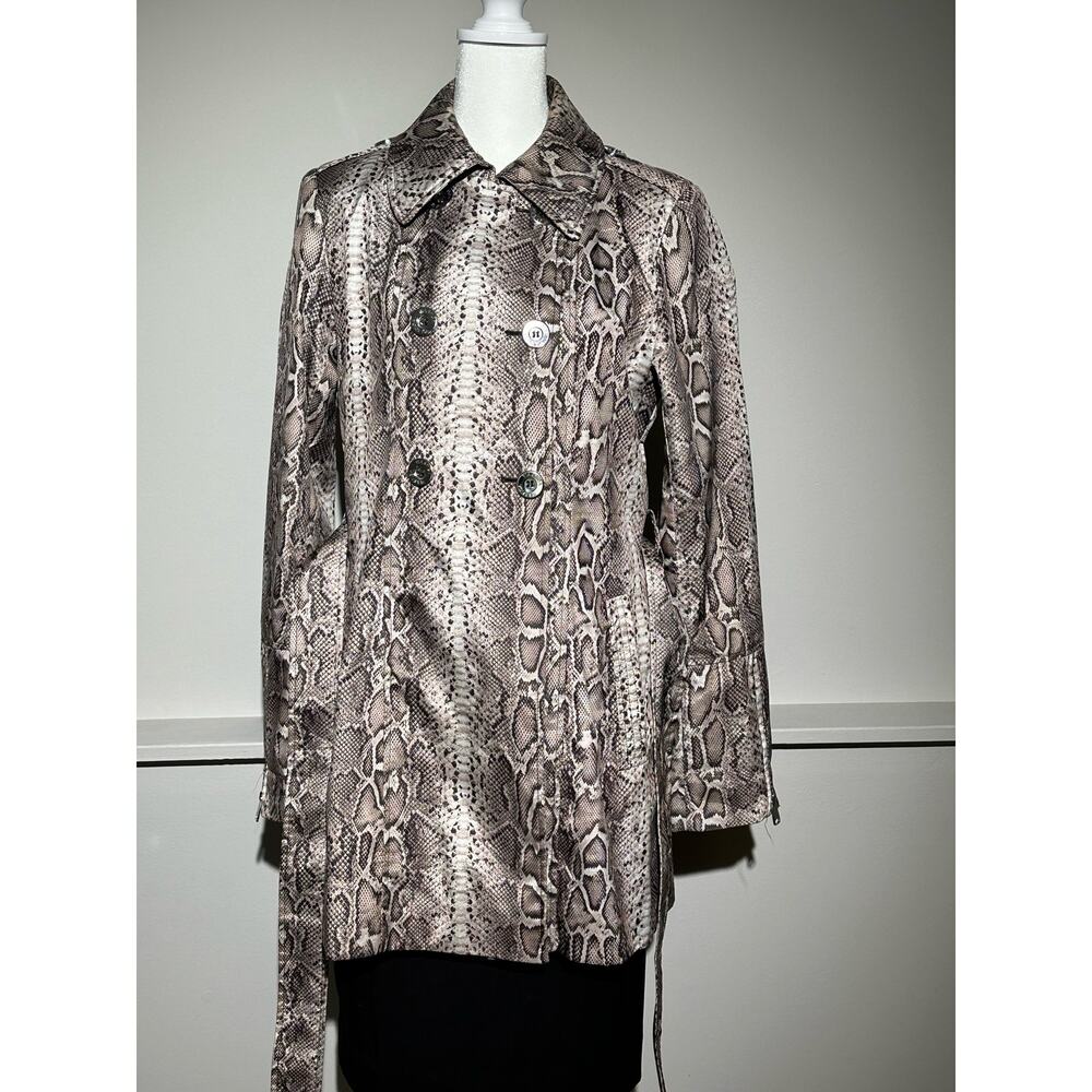 Via Spiga Python Print Trench Coat | Size Small - image 7